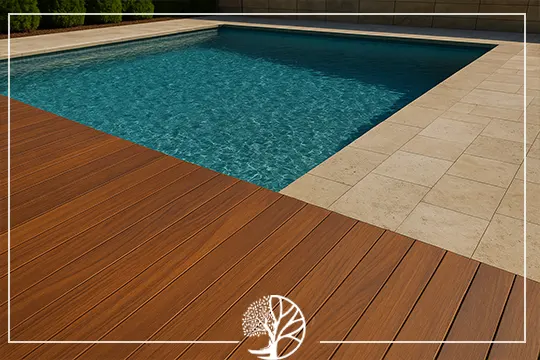 چوب برای اطراف استخر